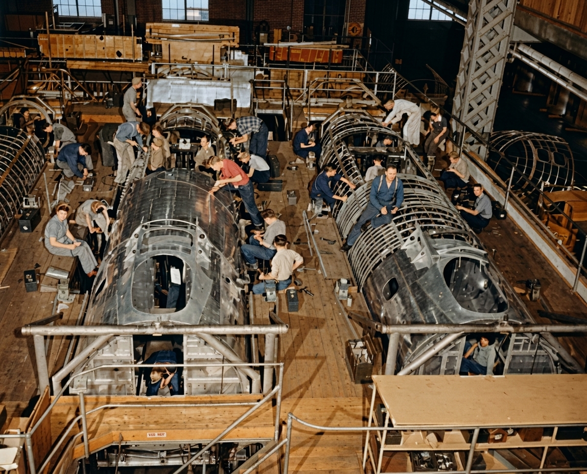 B-17 Fuselage Assembly at Boeing
