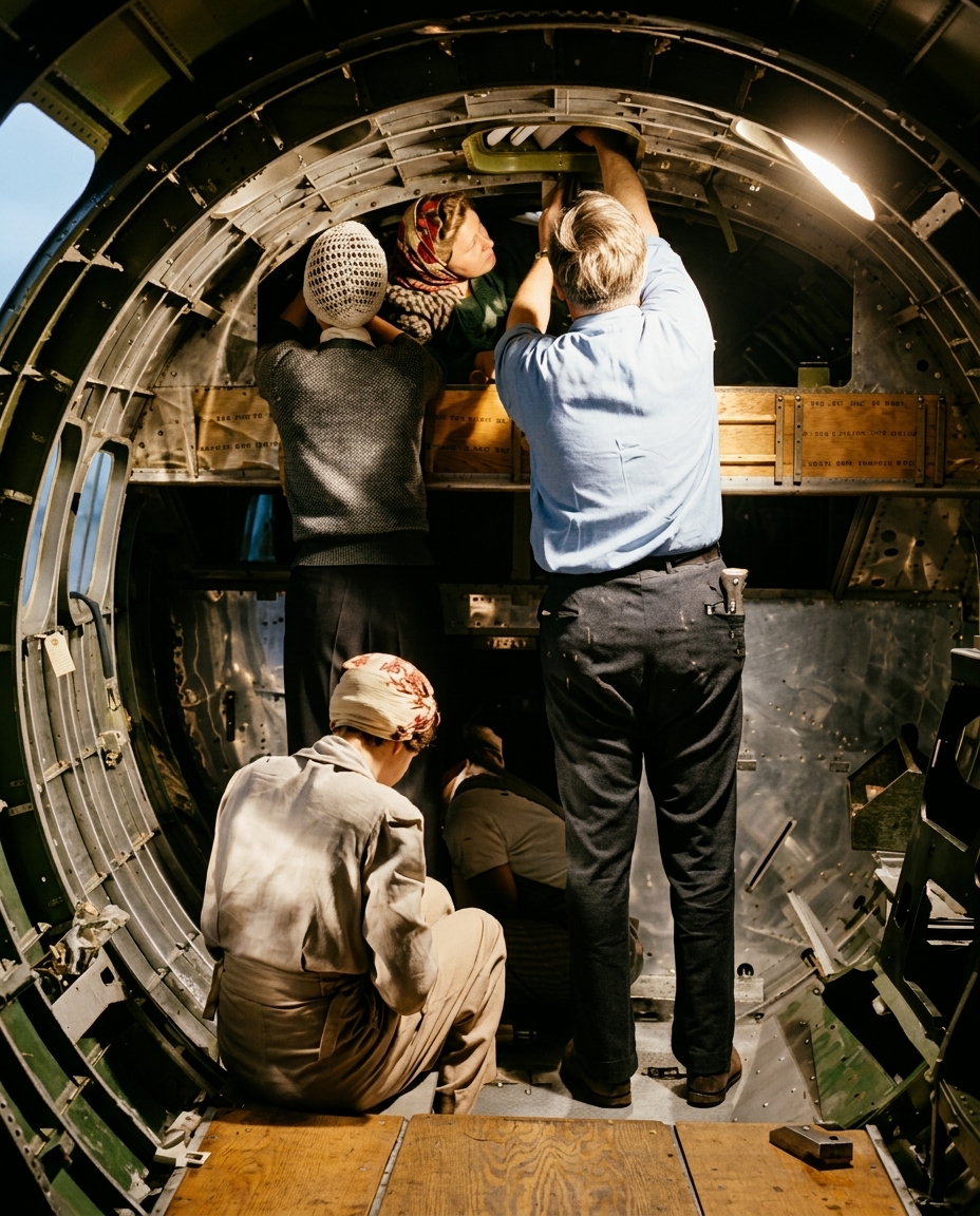 Inside a B-17 Fuselage at Boeing