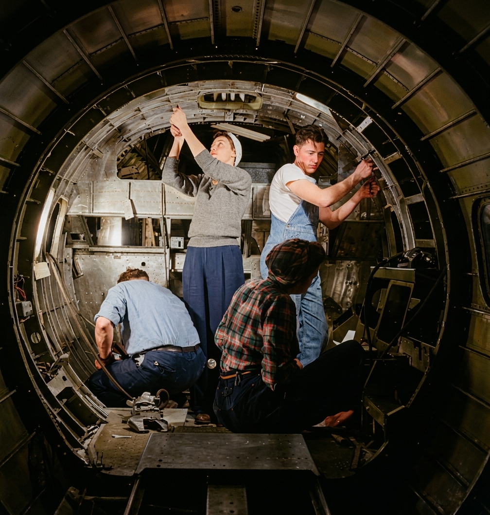 Inside a B-17 Fuselage at Boeing