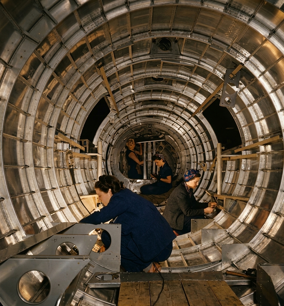 Inside a B-17 Fuselage at Boeing