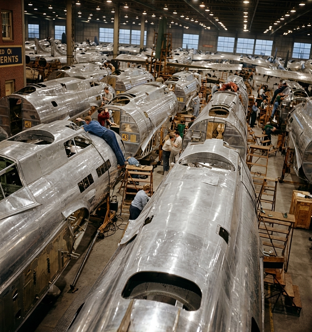 B-17 Fuselage Line at Boeing