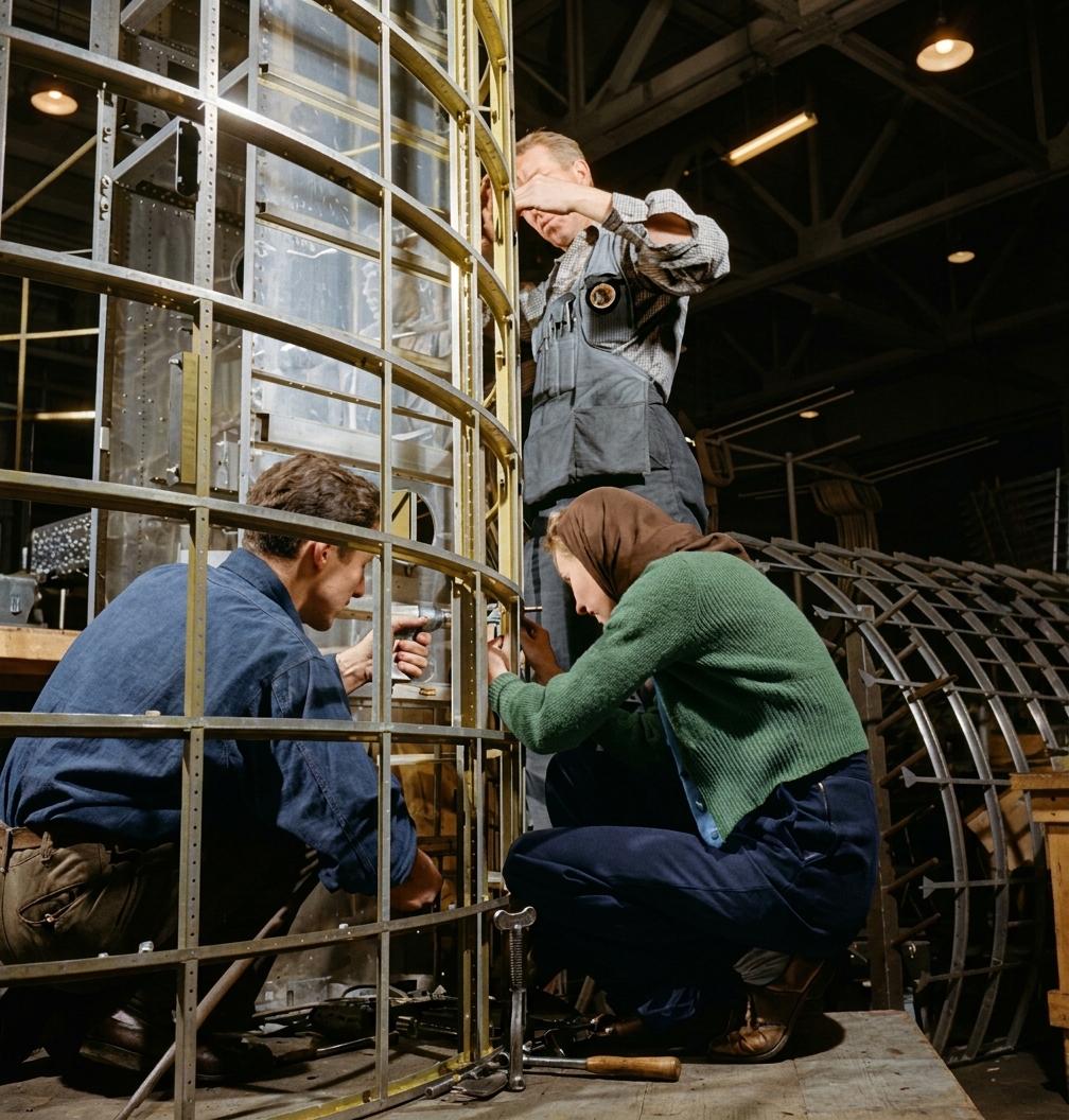 Assembling a B-17 Fuselage Frame