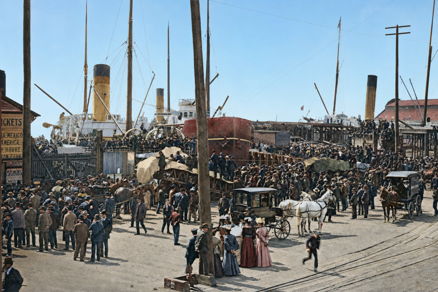 Alaska Sailing Day at Pier 4, 1898