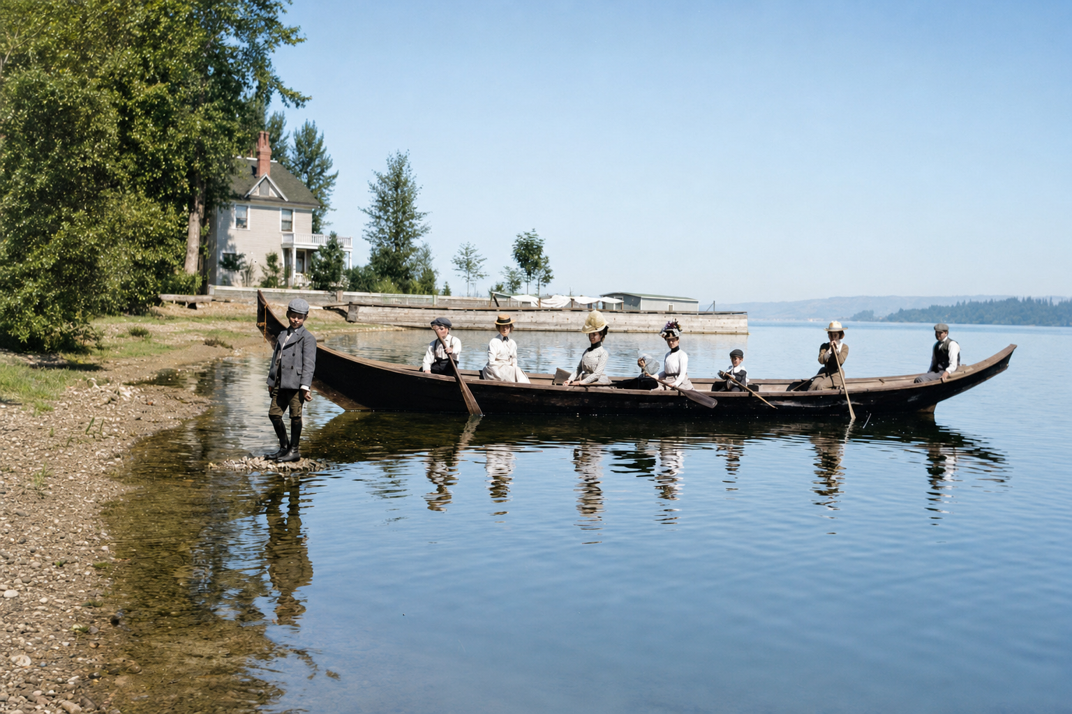 Canoe outing on Lake Washington, c. 1890s