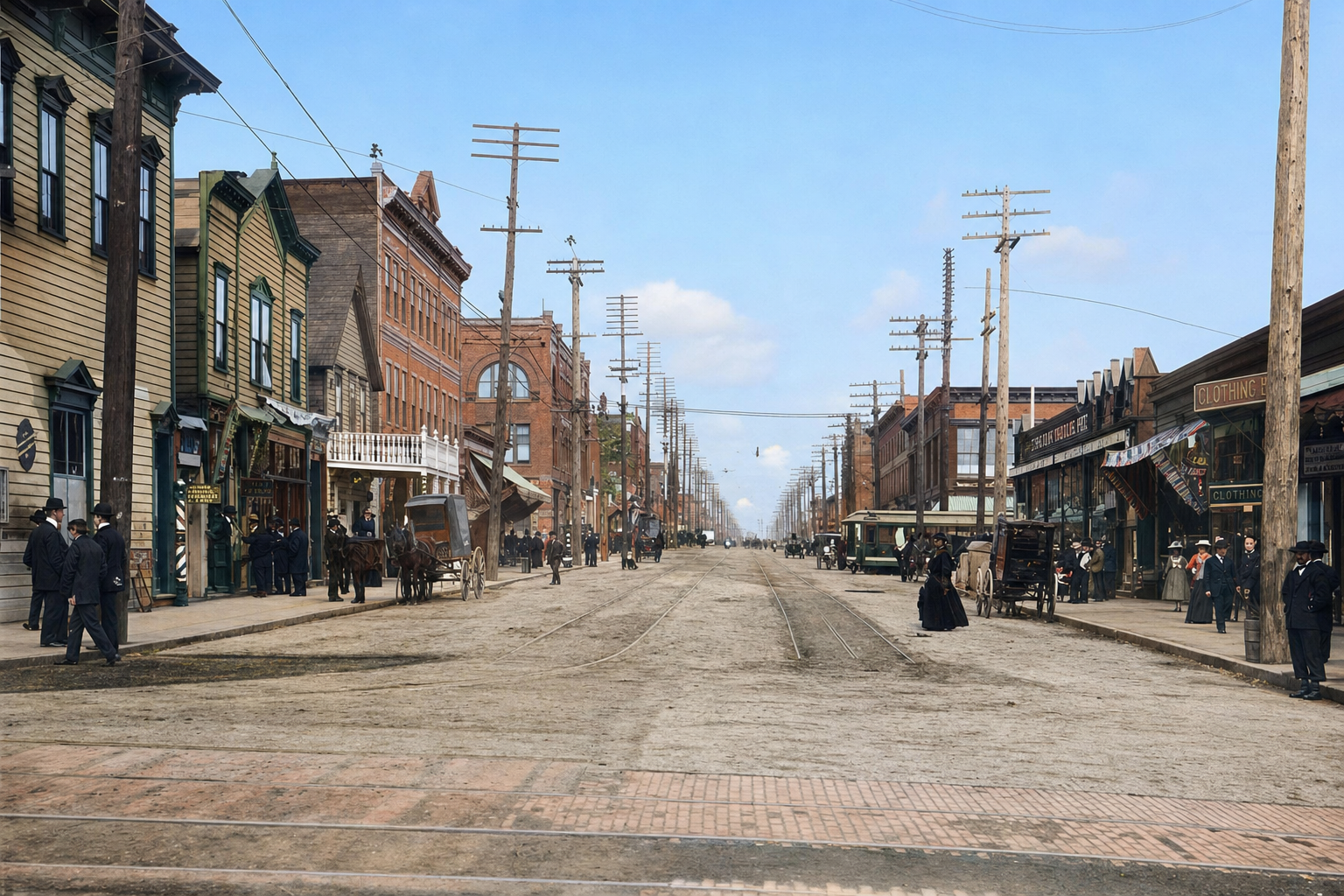 Second Avenue at Pike Street, c. 1900
