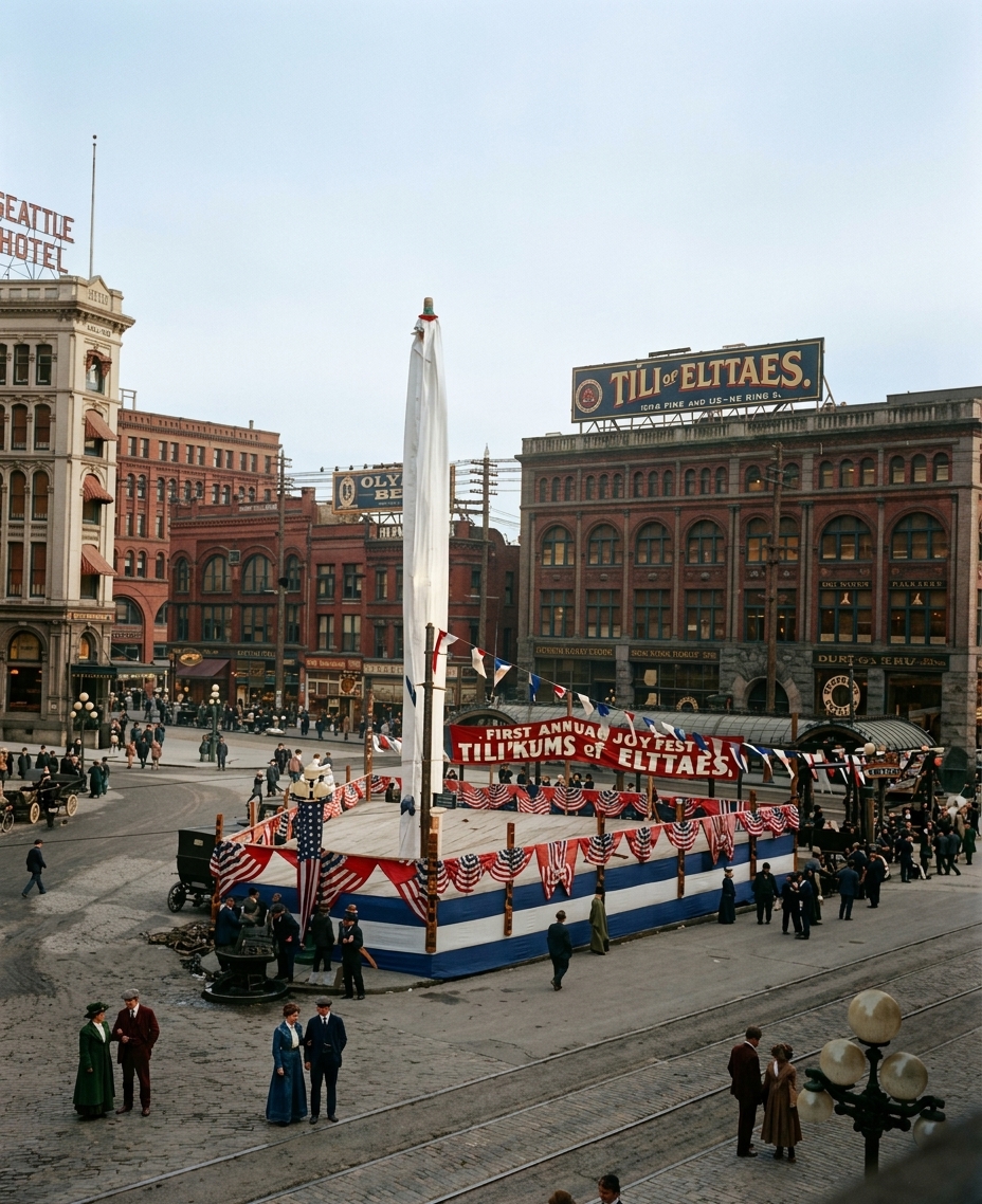 First Annual Joy Fest of the Tilikums of Elttaes, Pioneer Square, 1911