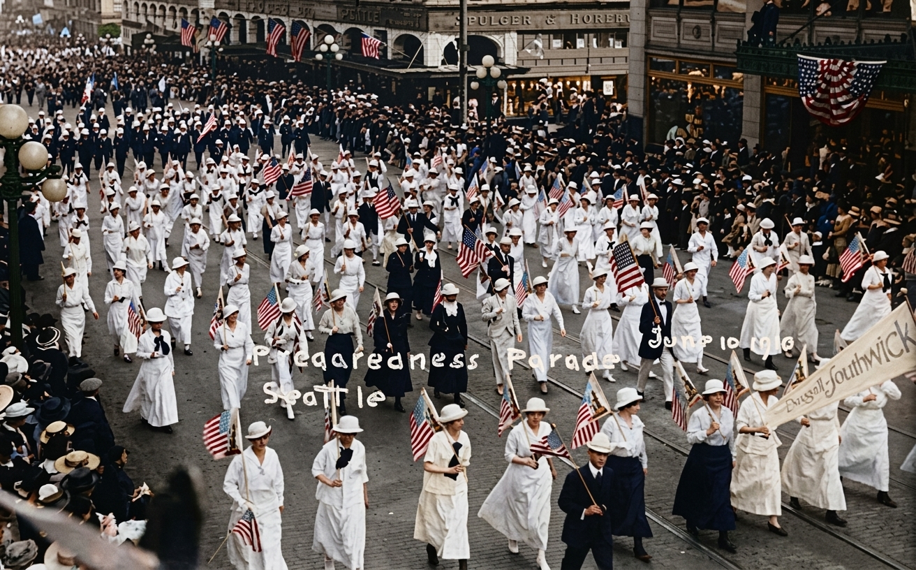 Preparedness Parade, downtown Seattle, June 10, 1916