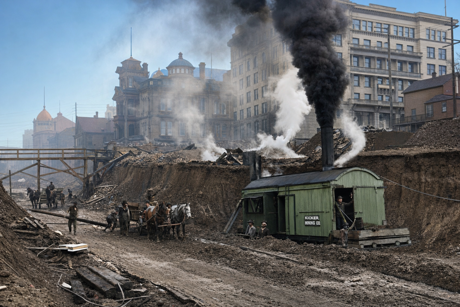 Denny Regrade work at 3rd Avenue near Cherry Street, c. 1907