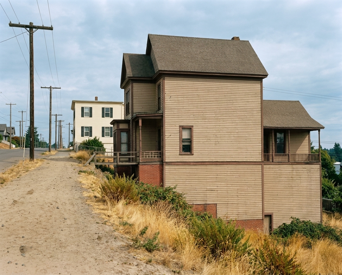 Houses on a dirt road, Fremont, 1910