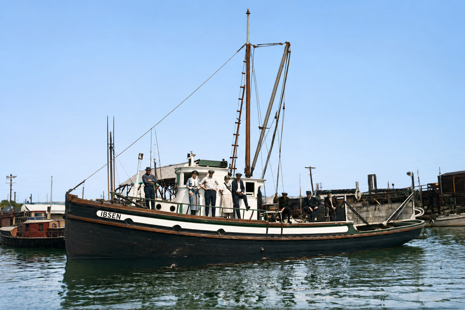 Fishing vessel Ibsen at moorage, Seattle, c. 1915