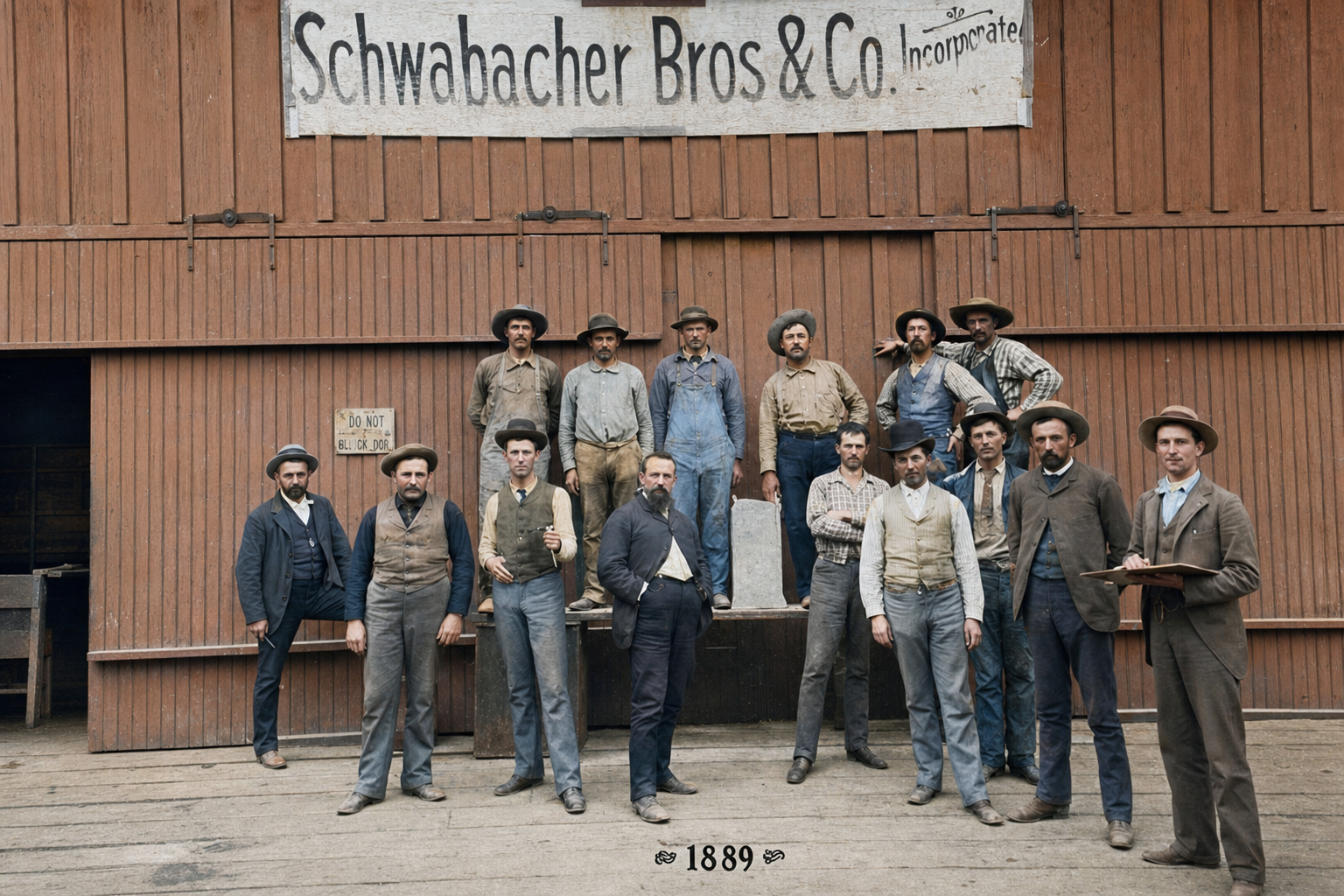 Schwabacher Bros. & Co. workers group portrait, 1889