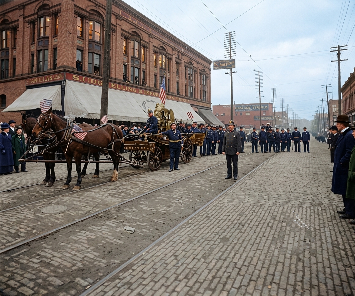 The Old Boys — Seattle Fire Department parade, 1900