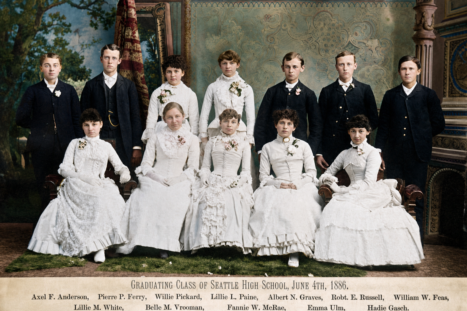 Graduating Class of Seattle High School, June 4, 1886
