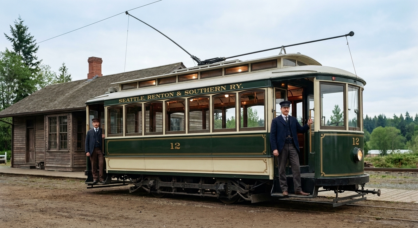 Seattle, Renton & Southern Railway streetcar No. 12, c. 1900