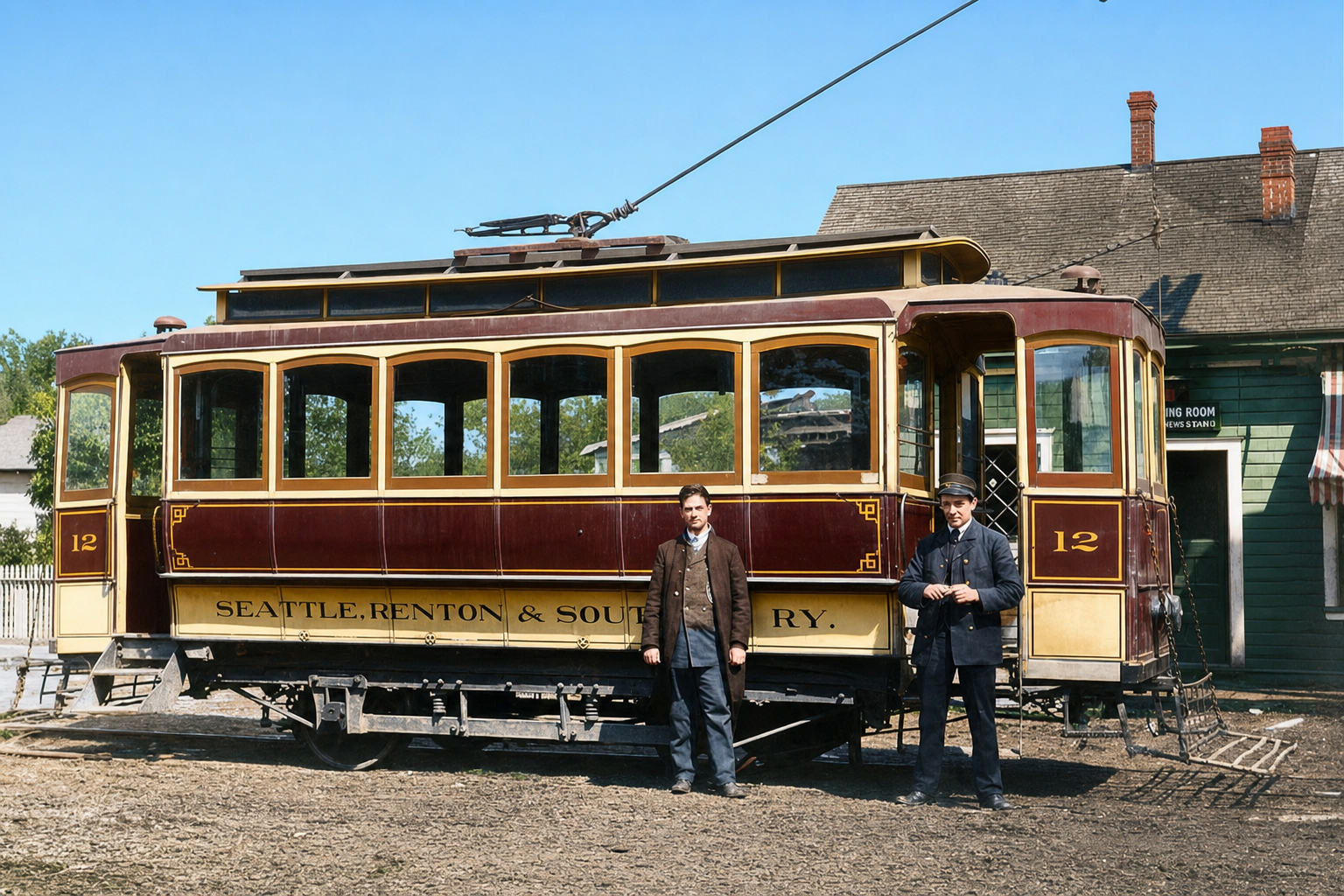 Seattle, Renton & Southern Railway streetcar No. 12, c. 1900