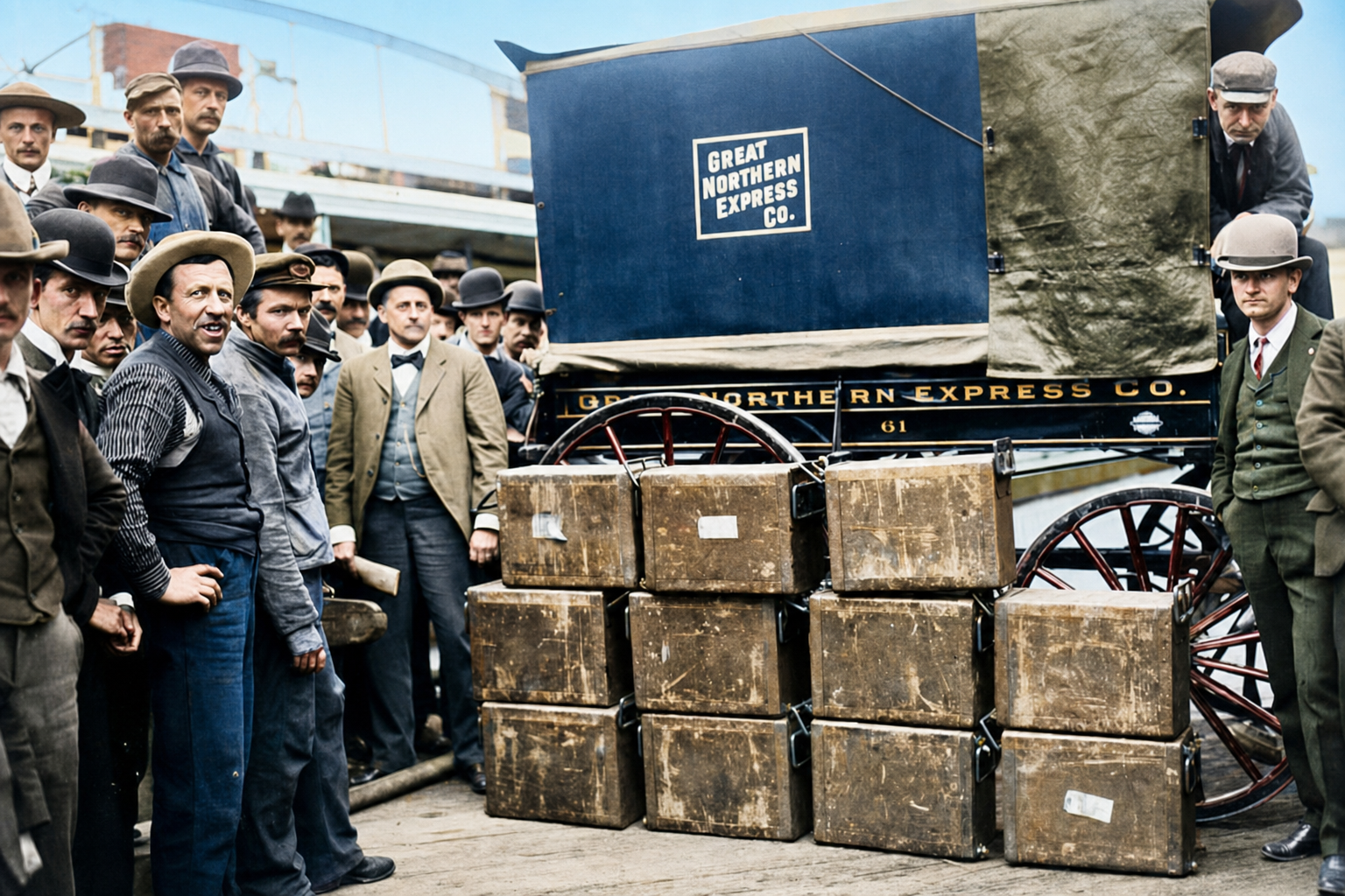 Great Northern Express Co. gold shipment from Nome, Seattle, 1900