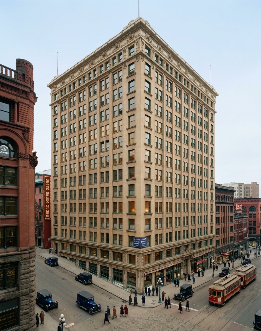 Alaska Building at Second Avenue and Cherry Street, c. 1905-1915