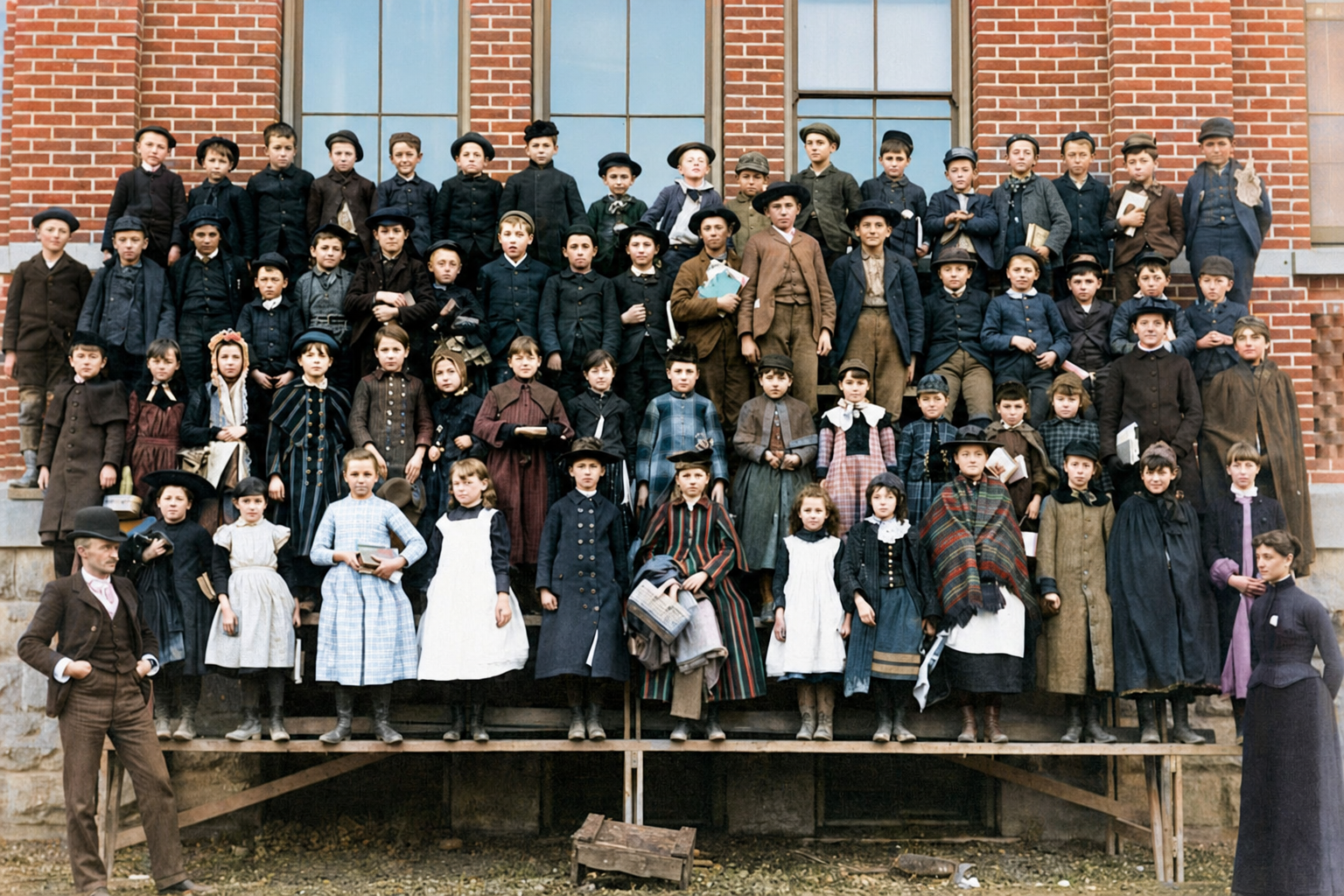 South School class portrait, Seattle, 1889