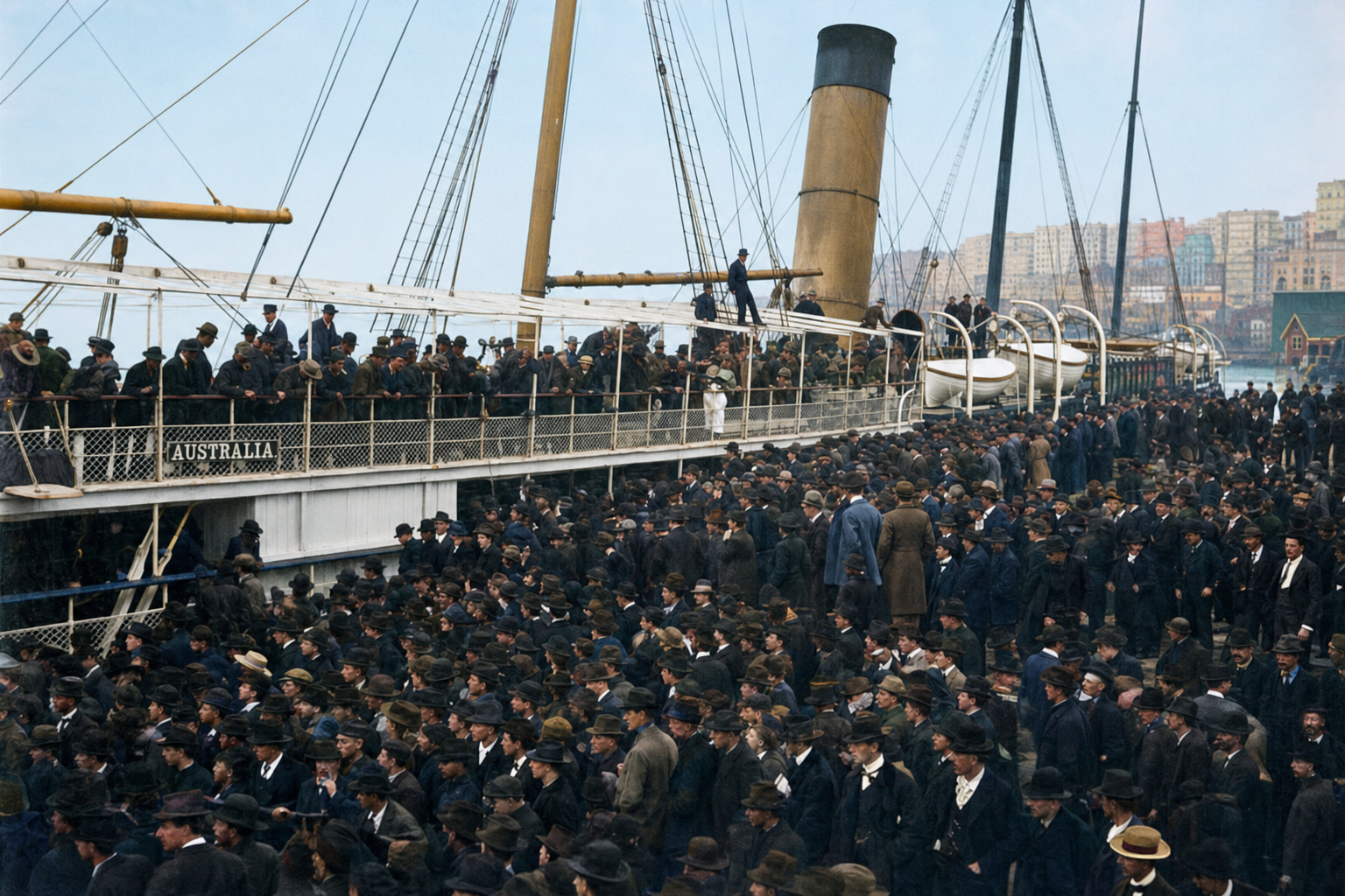 Steamer Australia departing Seattle for the Klondike, 1897