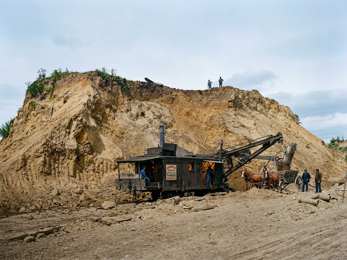 Steam shovel during Denny Hill regrade, c. 1908