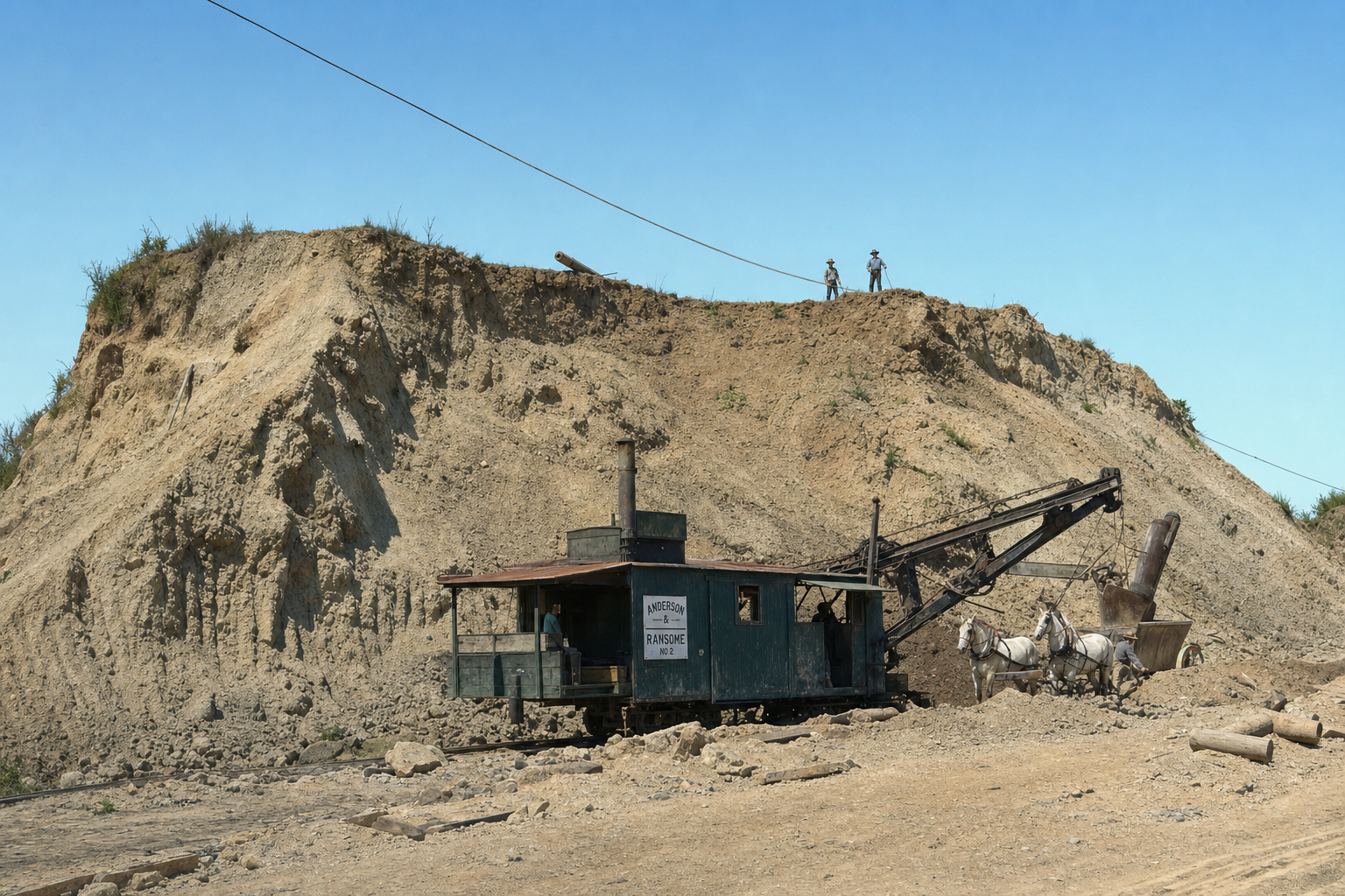 Steam shovel during Denny Hill regrade, c. 1908