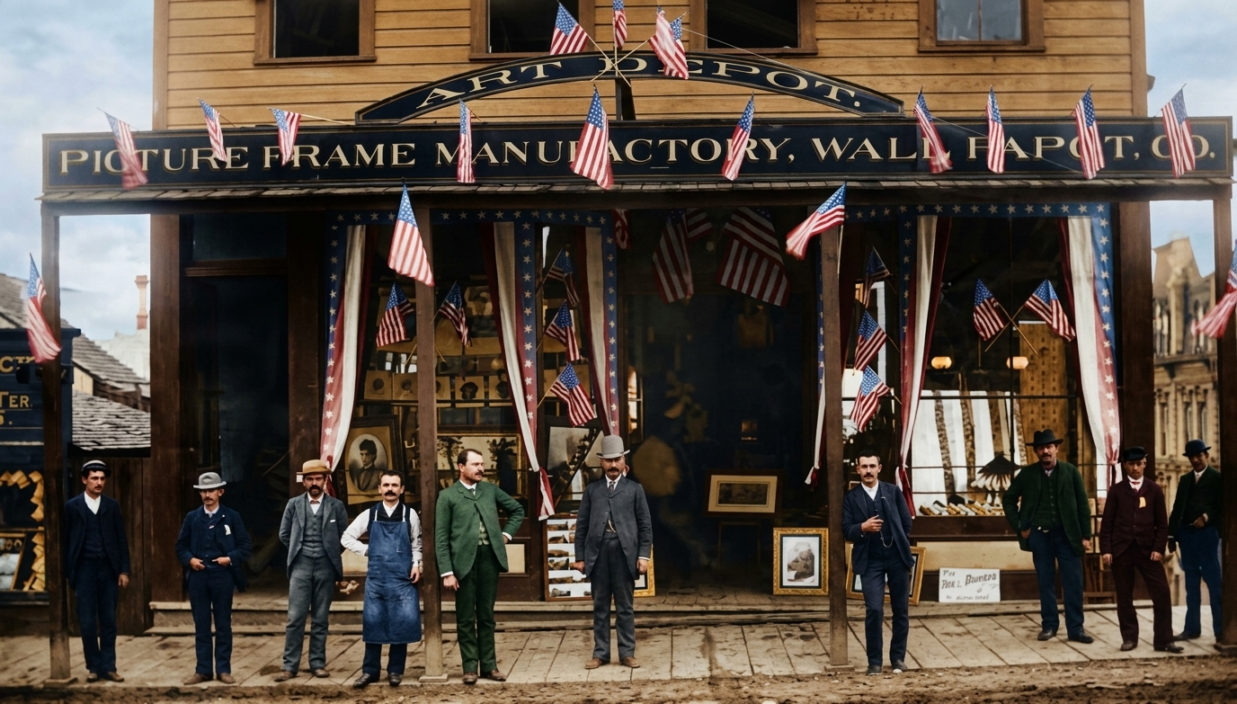 Art Depot picture frame manufactory storefront, c. 1887