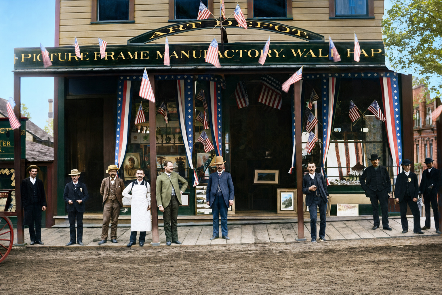 Art Depot picture frame manufactory storefront, c. 1887