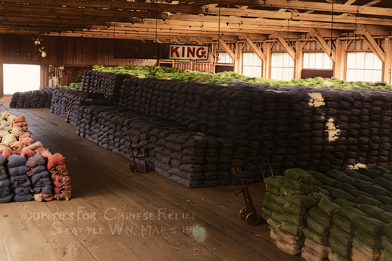 Supplies for Chinese Relief at Colman Dock, 1911