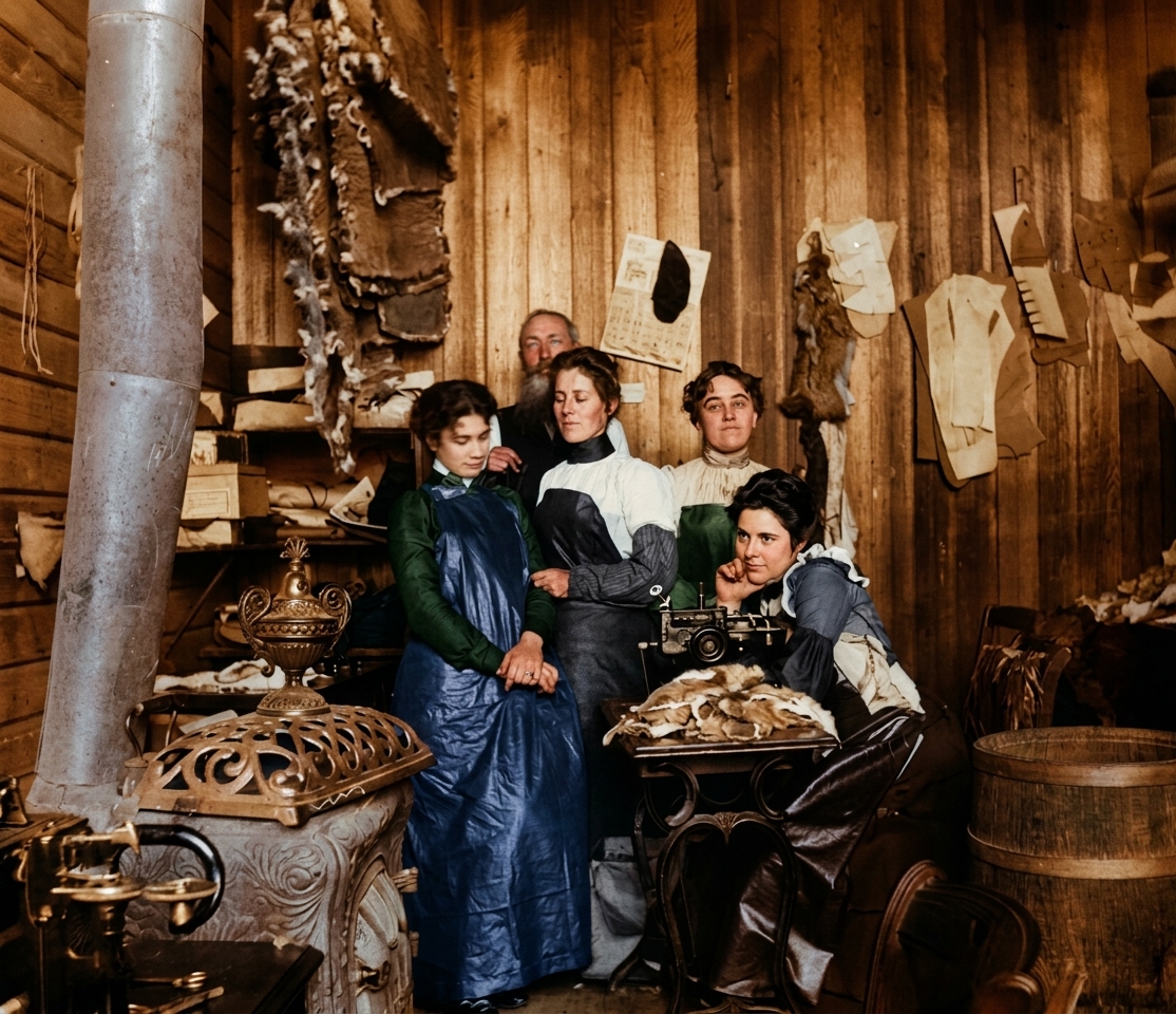 Wernecke's furrier shop interior, c. 1898