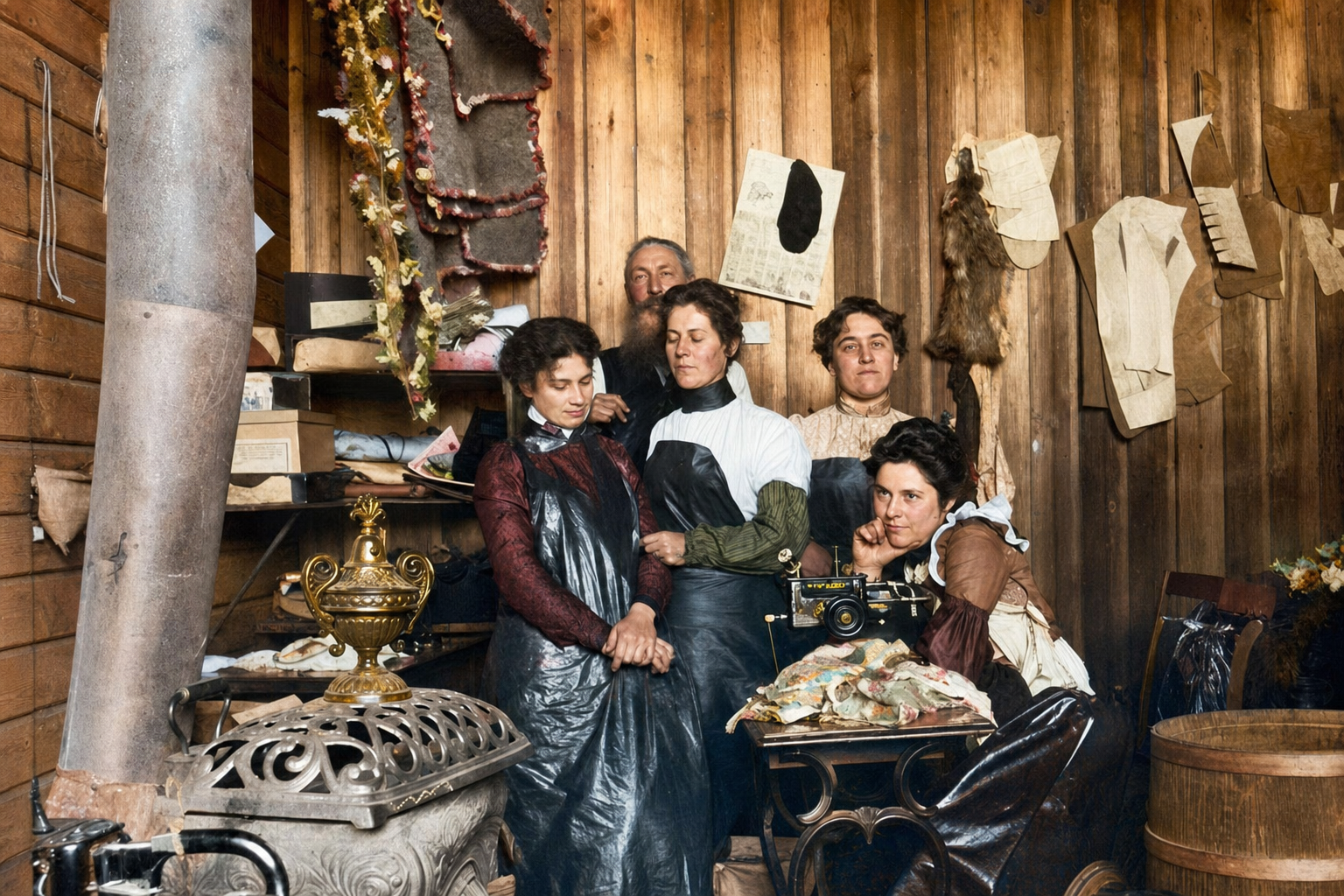 Wernecke's furrier shop interior, c. 1898