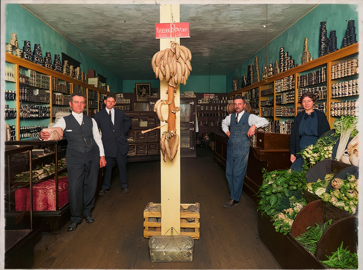 Interior of French Bros. Grocery, Queen Anne Hill, c. 1910