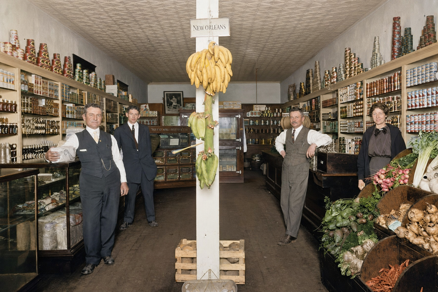 Interior of French Bros. Grocery, Queen Anne Hill, c. 1910