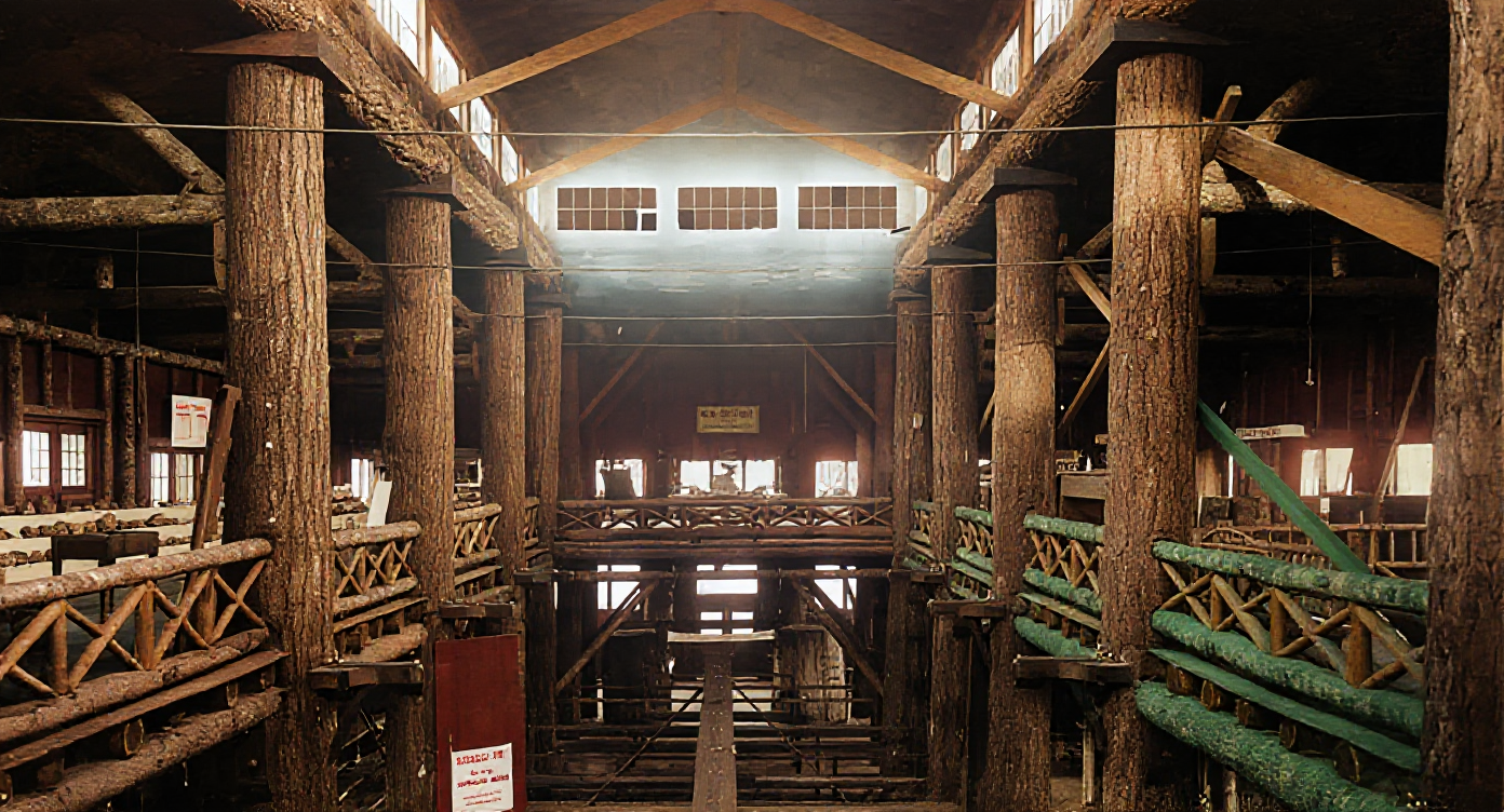 Forestry Building interior, Alaska-Yukon-Pacific Exposition, 1909