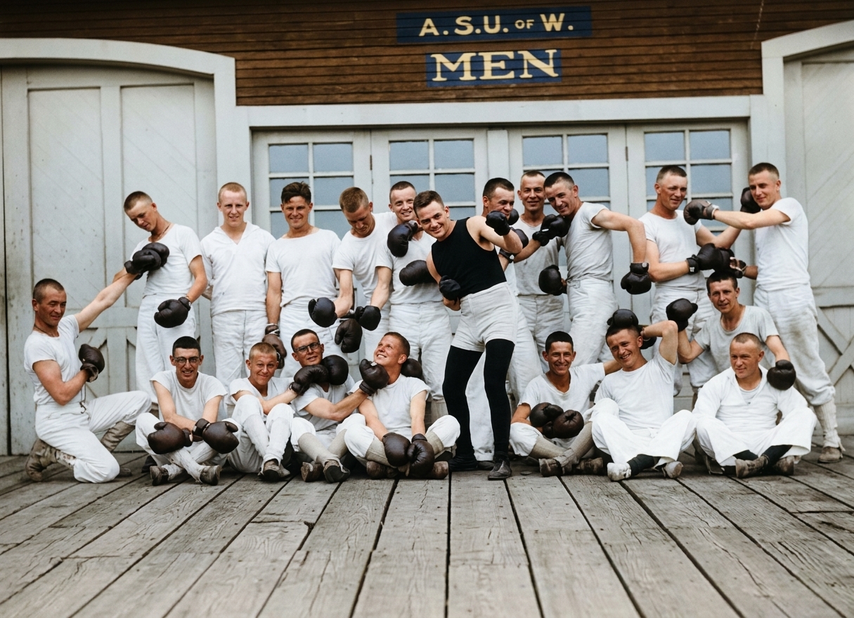 U.S. Naval Training Station boxing squad, University of Washington, c. 1918