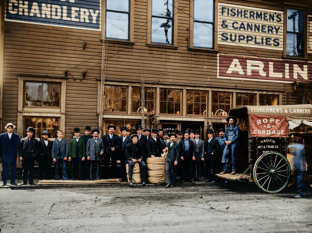 Pacific Net and Twine Co. employees at Pier 6, 1908