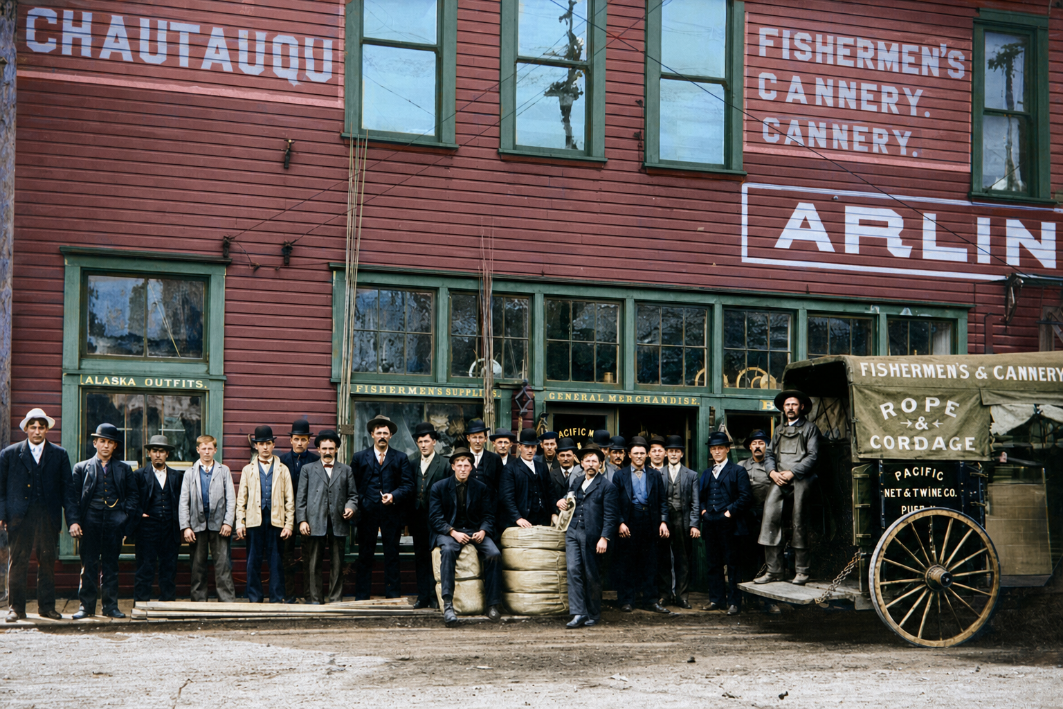 Pacific Net and Twine Co. employees at Pier 6, 1908