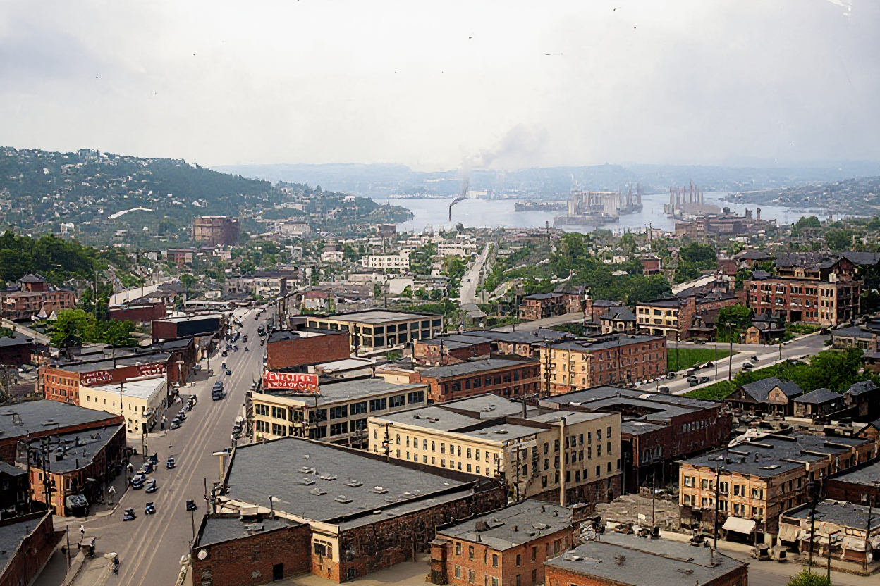 Westlake Avenue and Lake Union from the Medical-Dental Building, c. 1925