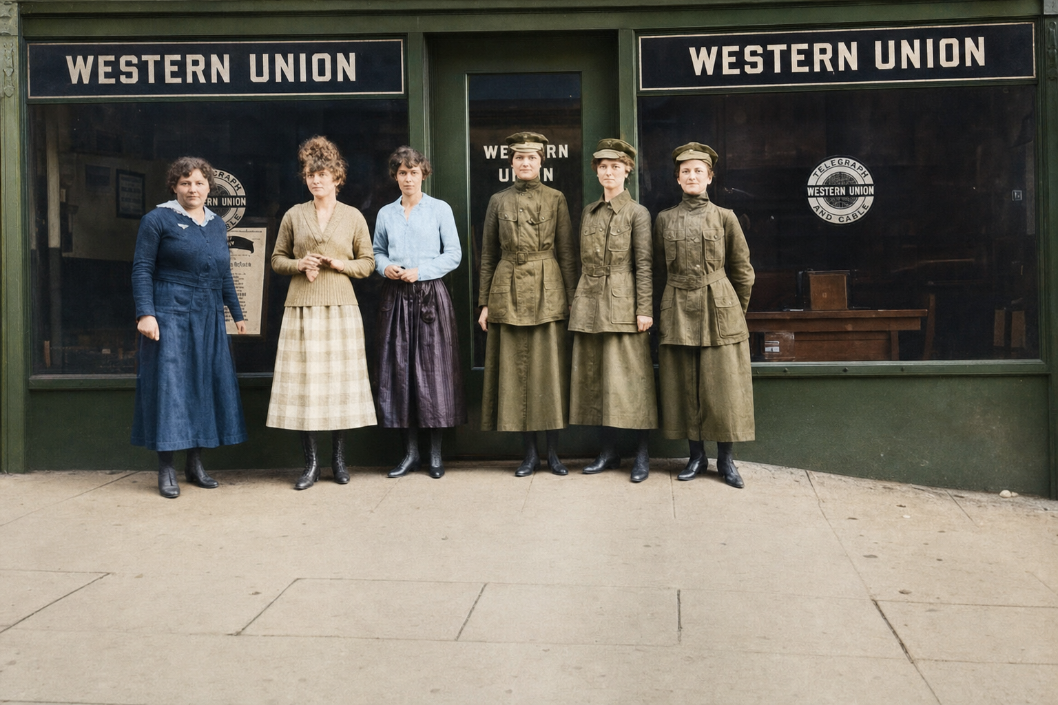 Western Union Madison Street office staff, 1918