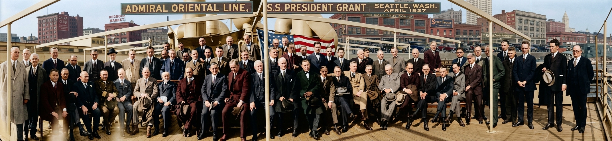 China Club luncheon aboard S.S. President Grant, Seattle, April 1927