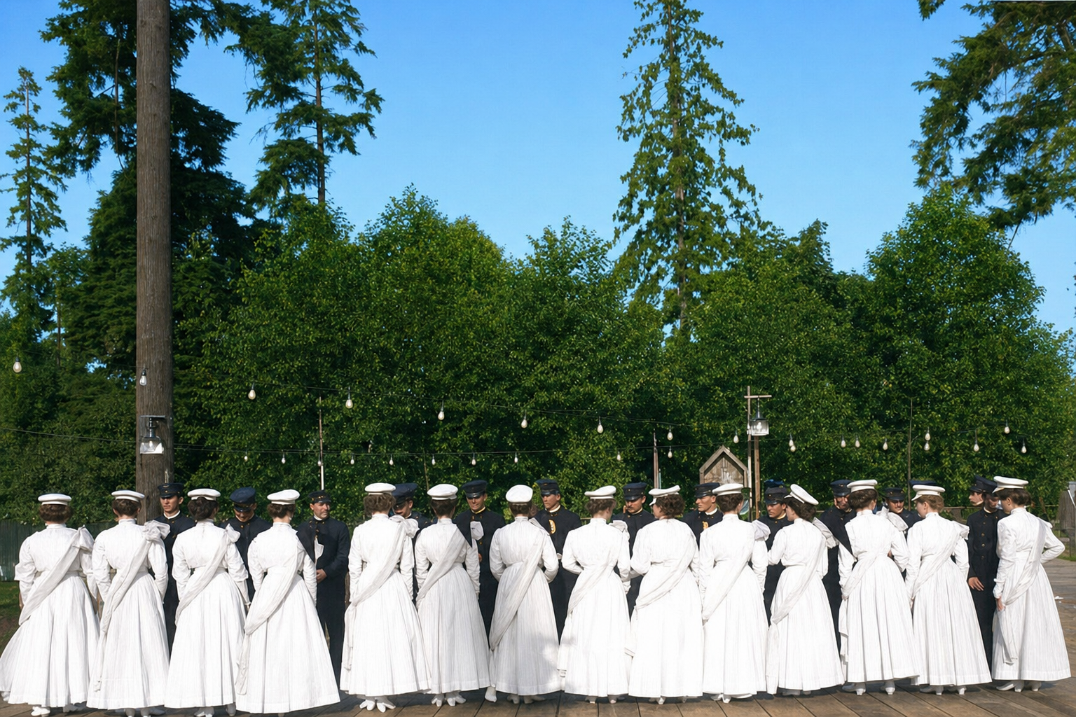 Columbia Lodge Drill Team at the Alaska-Yukon-Pacific Exposition, 1909