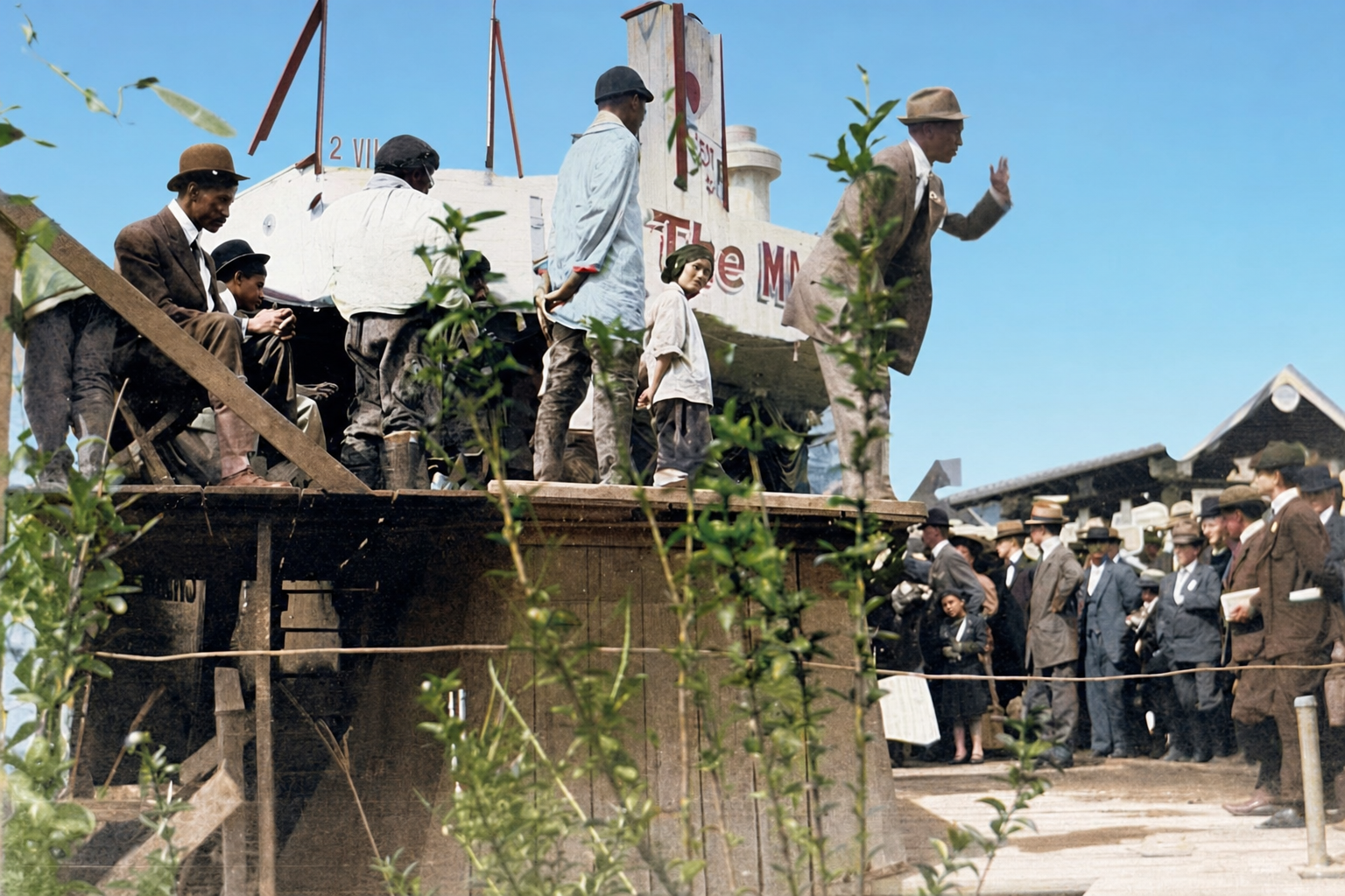 Spieler at Eskimo Village entrance, AYP Exposition, 1909