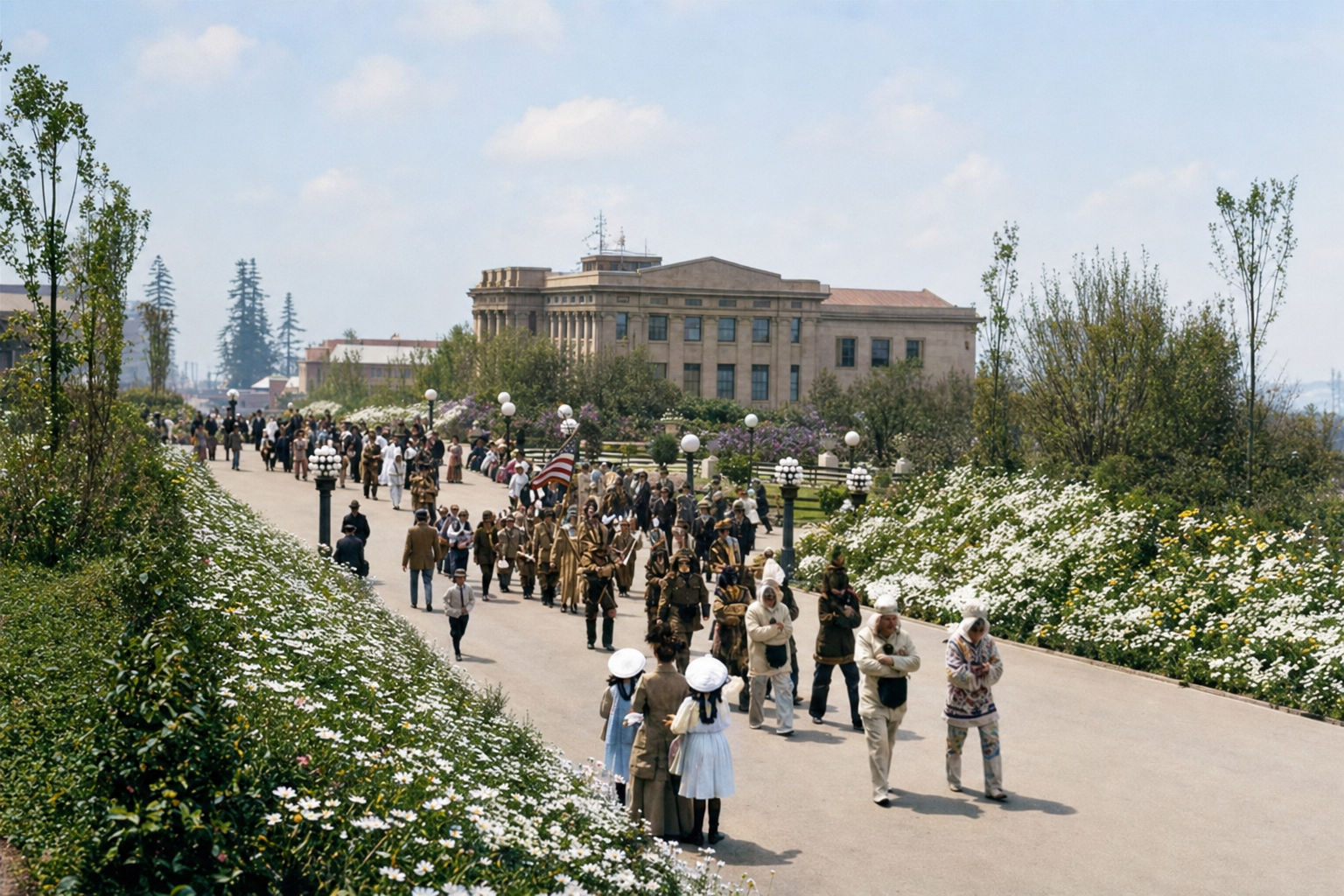 Improved Order of Red Men parade at the Alaska-Yukon-Pacific Exposition, 1909