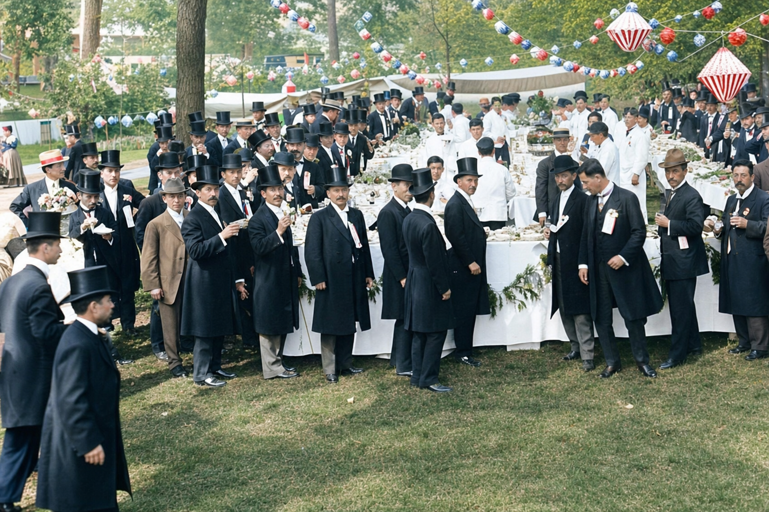 Outdoor luncheon at the Alaska-Yukon-Pacific Exposition, 1909