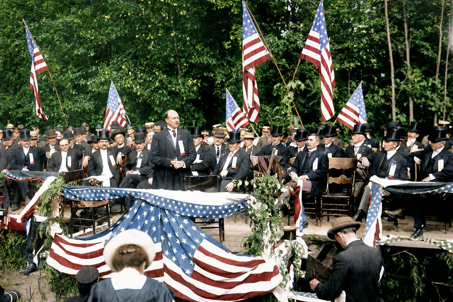 John Barrett speaking at AYP Exposition groundbreaking, 1907