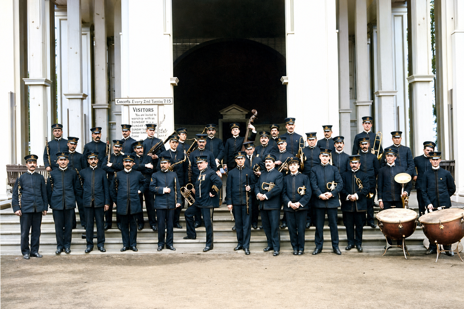 Band portrait at the Alaska-Yukon-Pacific Exposition, 1909