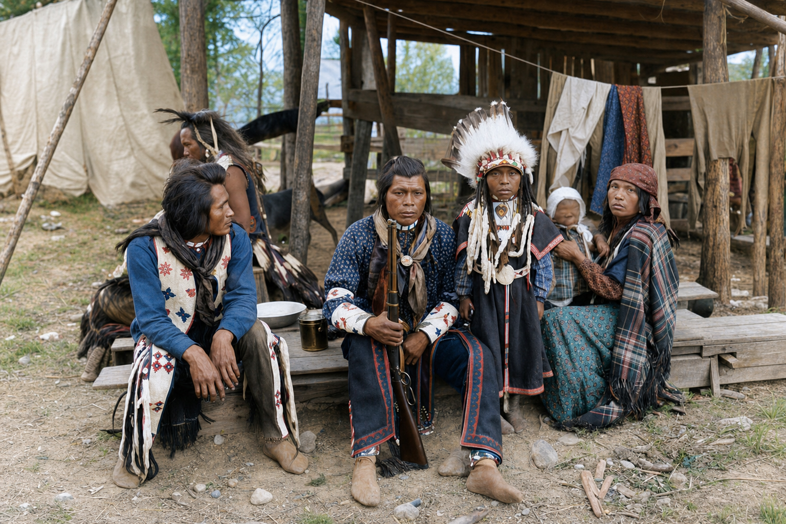 Nez Perce family at the Alaska-Yukon-Pacific Exposition, 1909