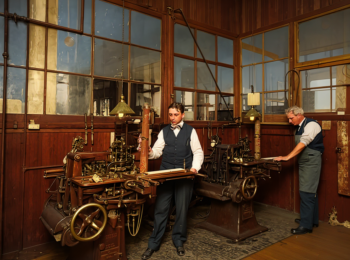 Monotype type-casting machines, Lowman & Hanford Printing, c. 1908