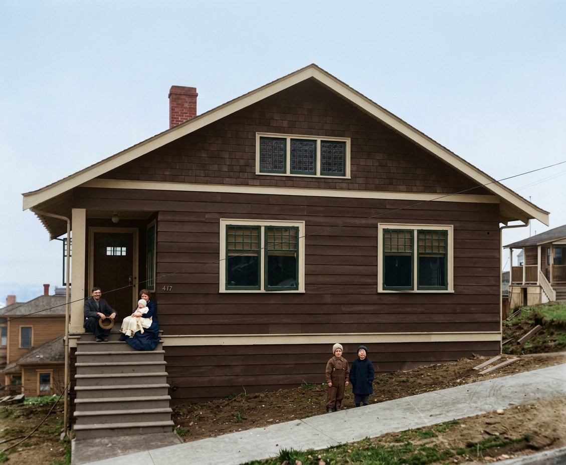 Family at 417 Ward Street, Queen Anne Hill, c. 1905
