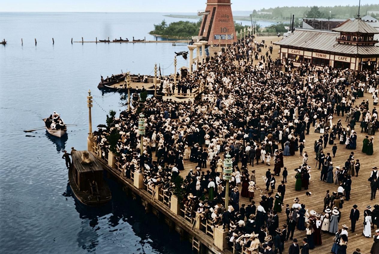 New England Day, Mayflower passengers arrive at AYPE, September 11, 1909