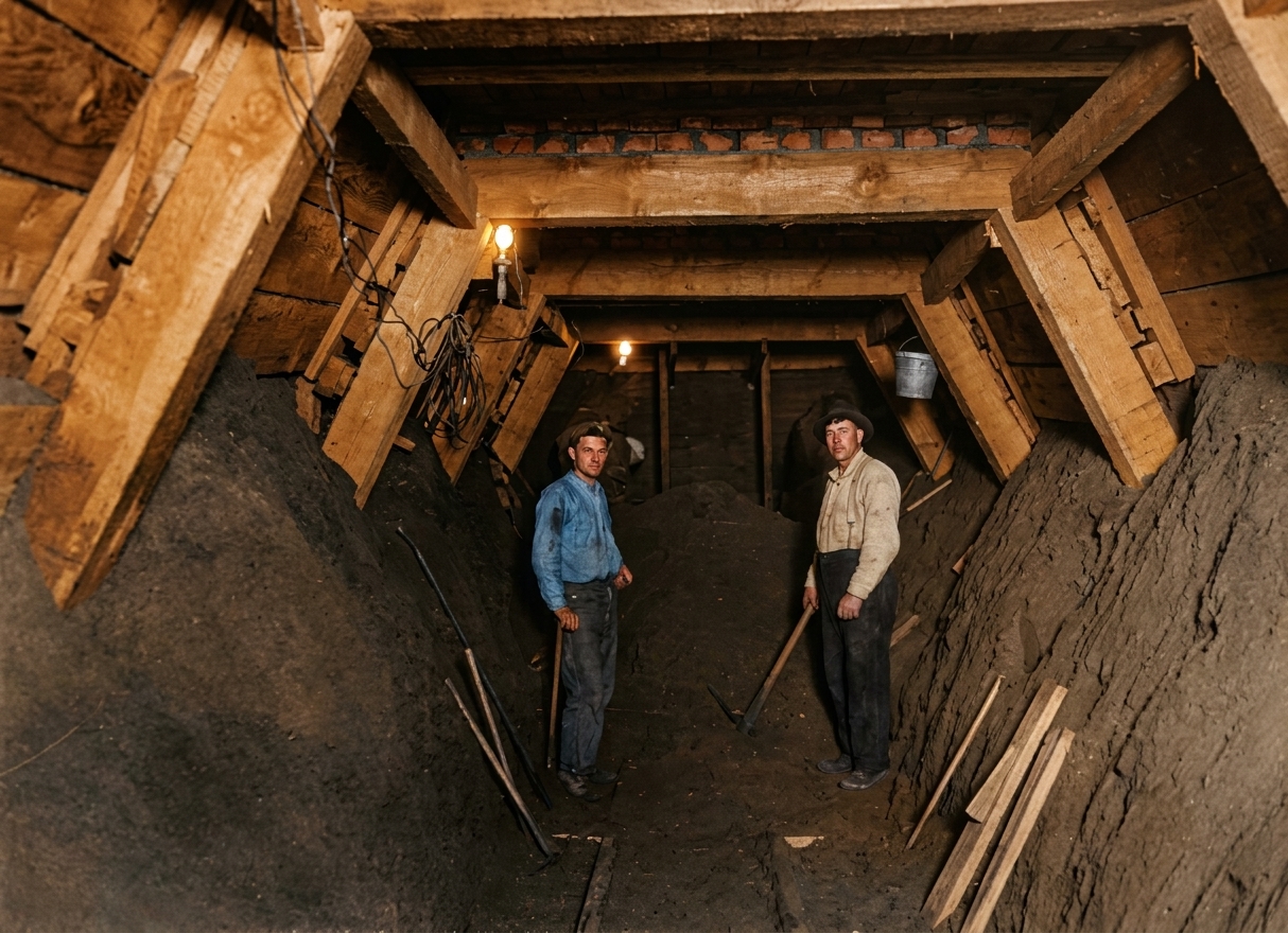 Tunnel construction at Volunteer Park, 1922